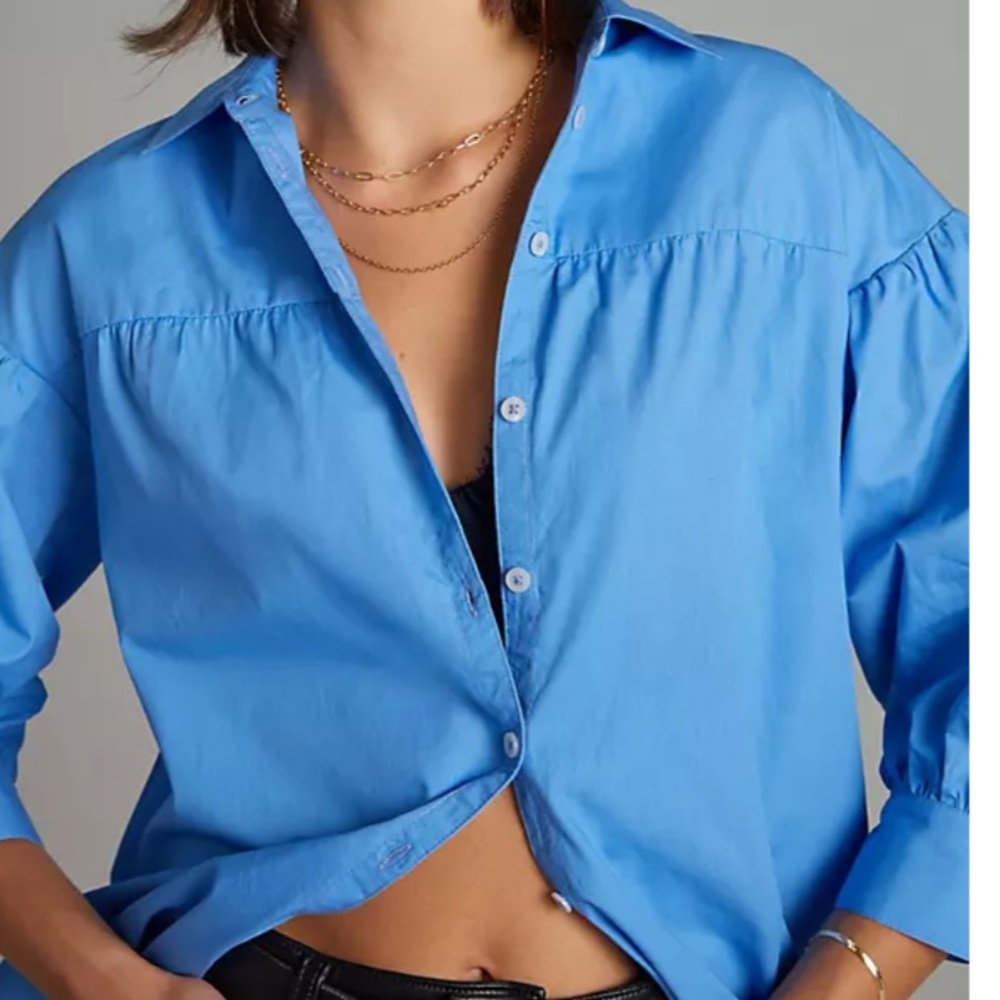 Anthropologie Maeve Poplin Buttondown - Picture 4 of 10
